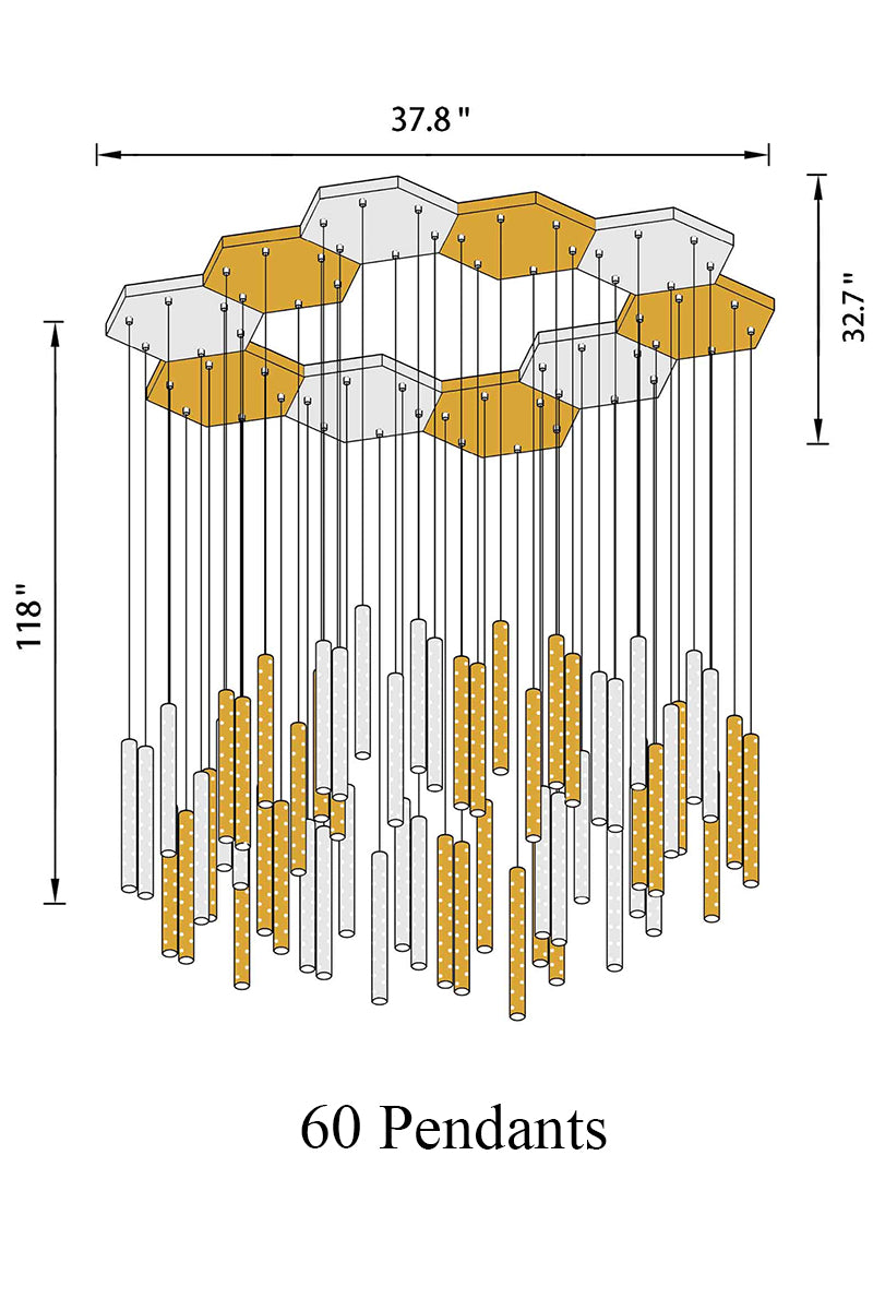 Raindrop Cylindrical Chandelier