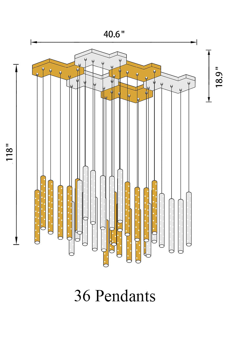 Raindrop Cylindrical Chandelier